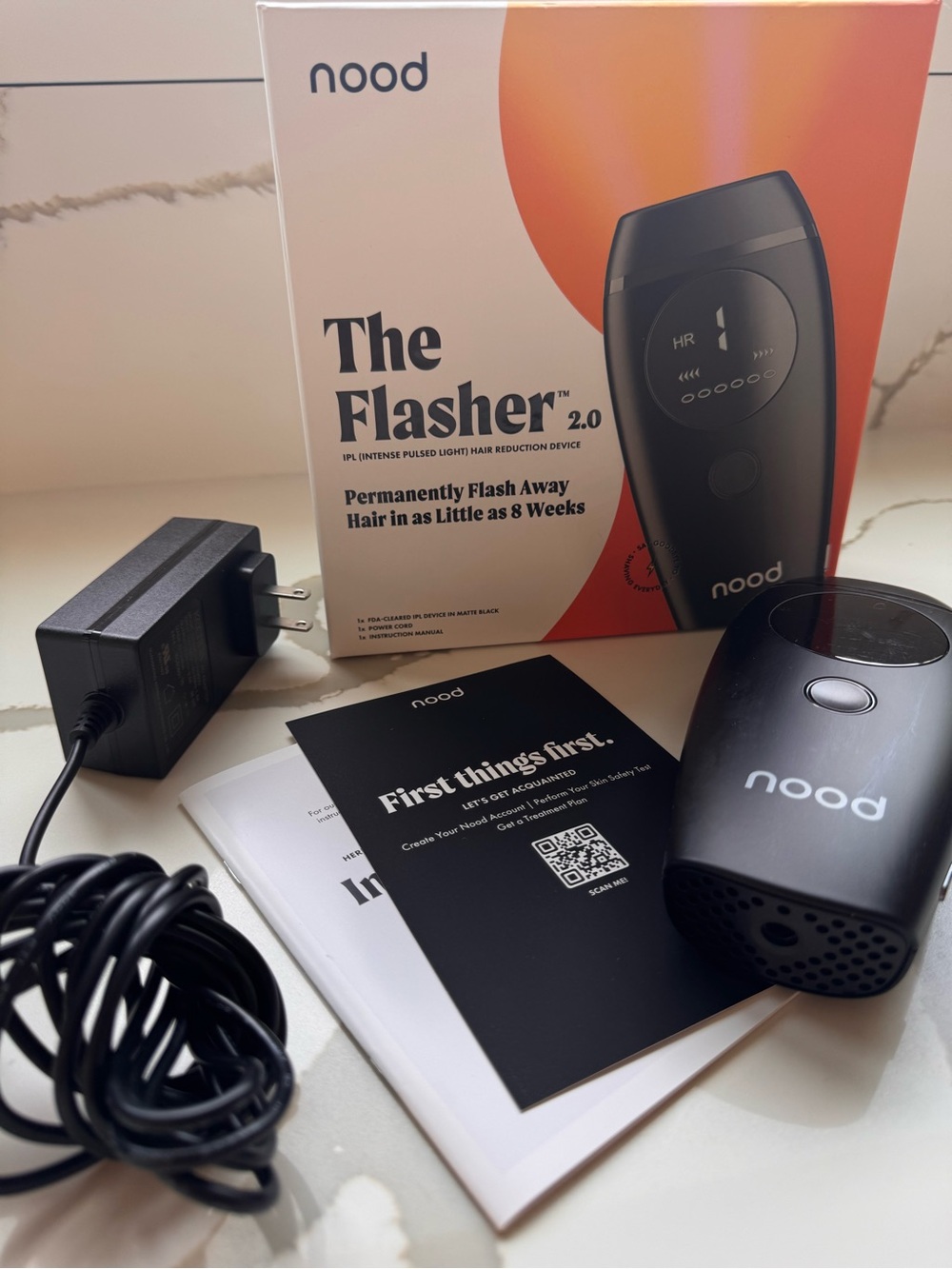 Nood The Flasher 2.0 IPL Permanent Hair Removal Device - Black Complete Set